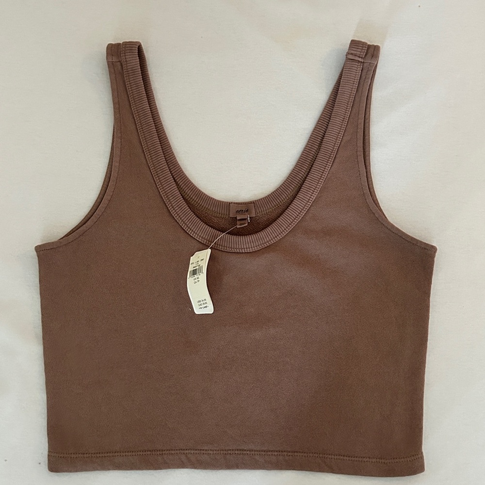 Aerie Tank top cover up in taupe